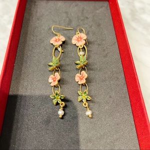 Pilgrim Flower Long Earrings
